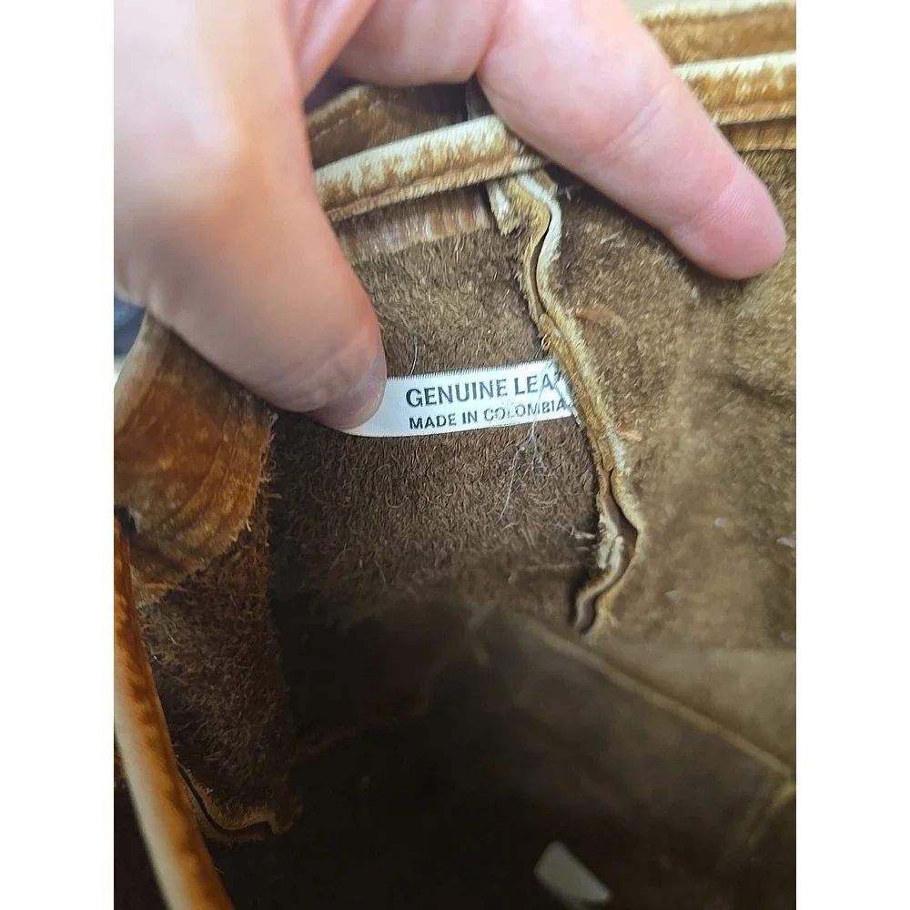 Vtg Handmade Genuine Leather Rustic College School Travel Rucksack Backpack Bag